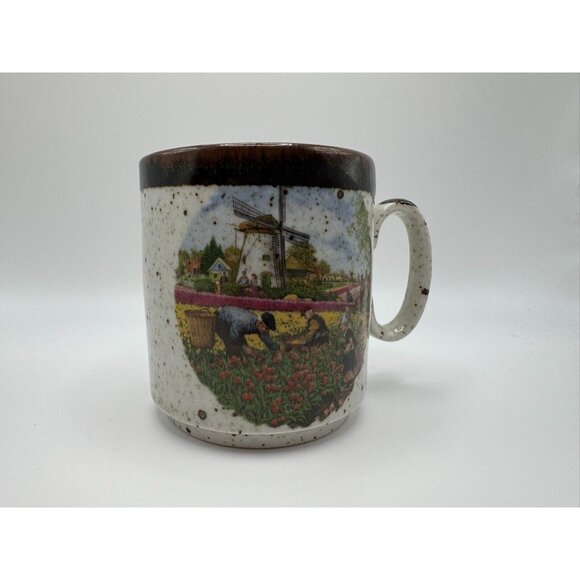 Vintage Royal Schwabap Ceramic Mug Speckled CupTulip Grower Made in Holland - Picture 1 of 10